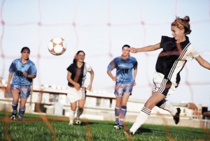 Soccer Player Going for the Goal